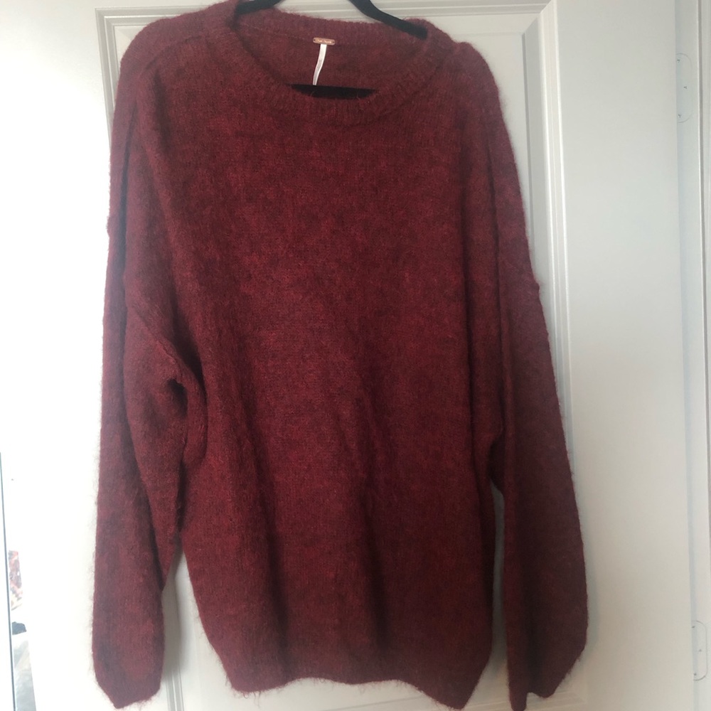 Free People oversized red sweater
